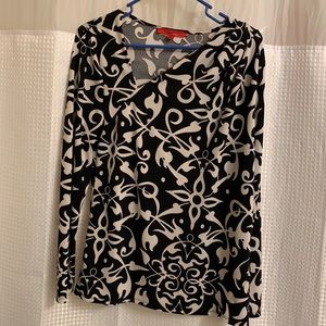 Ladies Large Asymmetric V Neck.